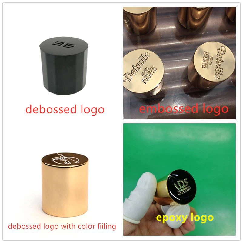 available logo on Zamac perfume cap
