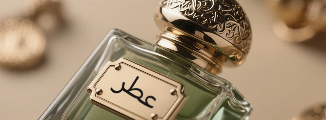 Luxury gold and glass perfume bottle