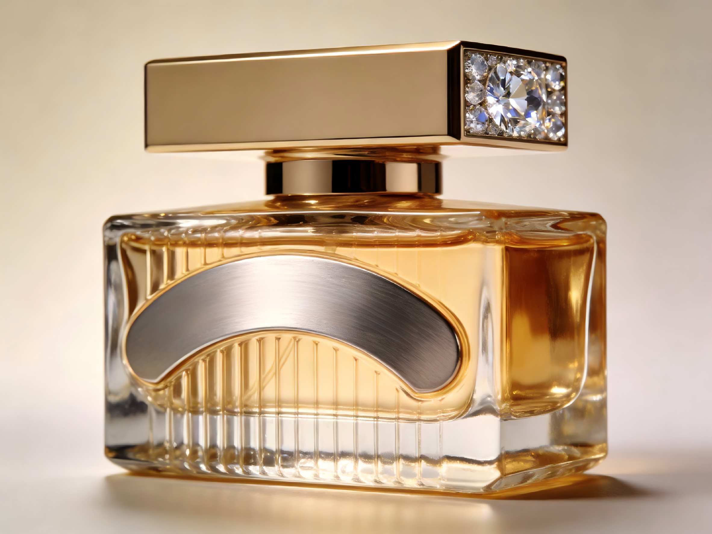 Customized Crystal Zamac Cap & Aluminum Label