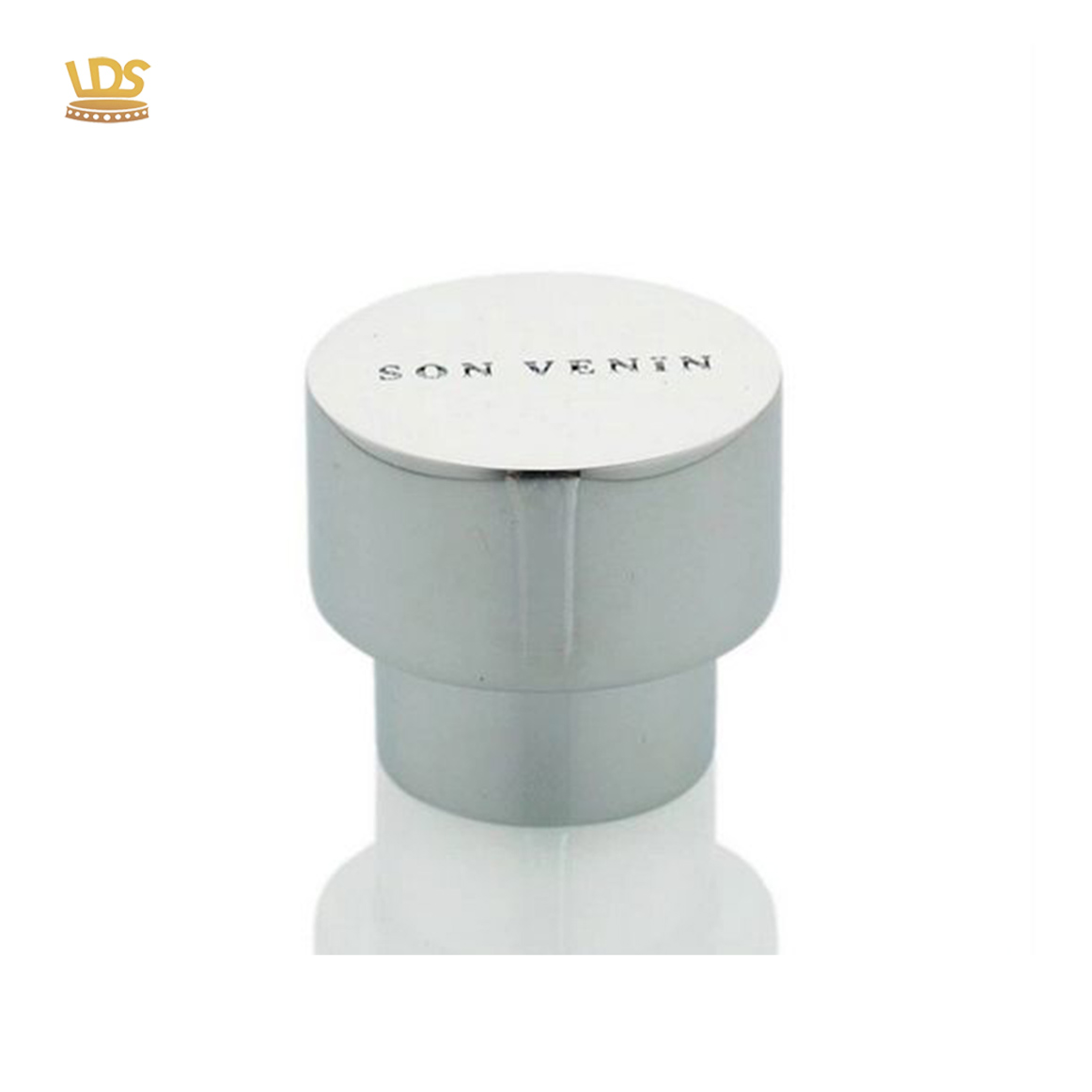 Luxury silver gray zinc alloy perfume cap with engraved SON VENIN logo