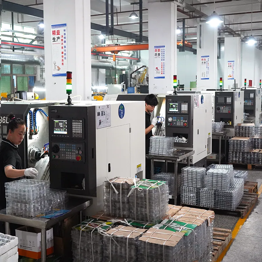 High-precision CNC machining workshop for metal perfume bottle cap production