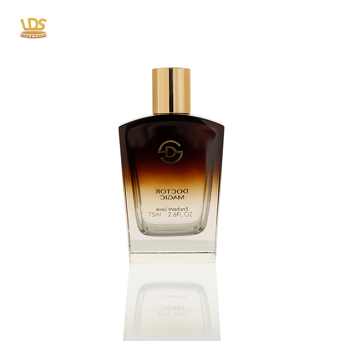 High-end perfume bottle with gold lid