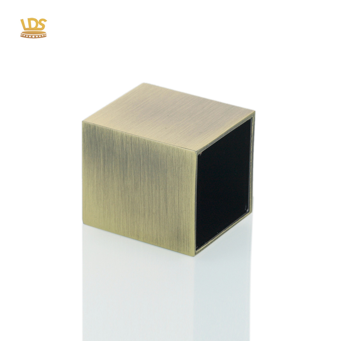 Square antique bronze brushed zinc alloy perfume cap with black liner by LEADERS