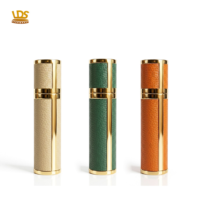 refillable perfume spray-multi color leather textured-leaders