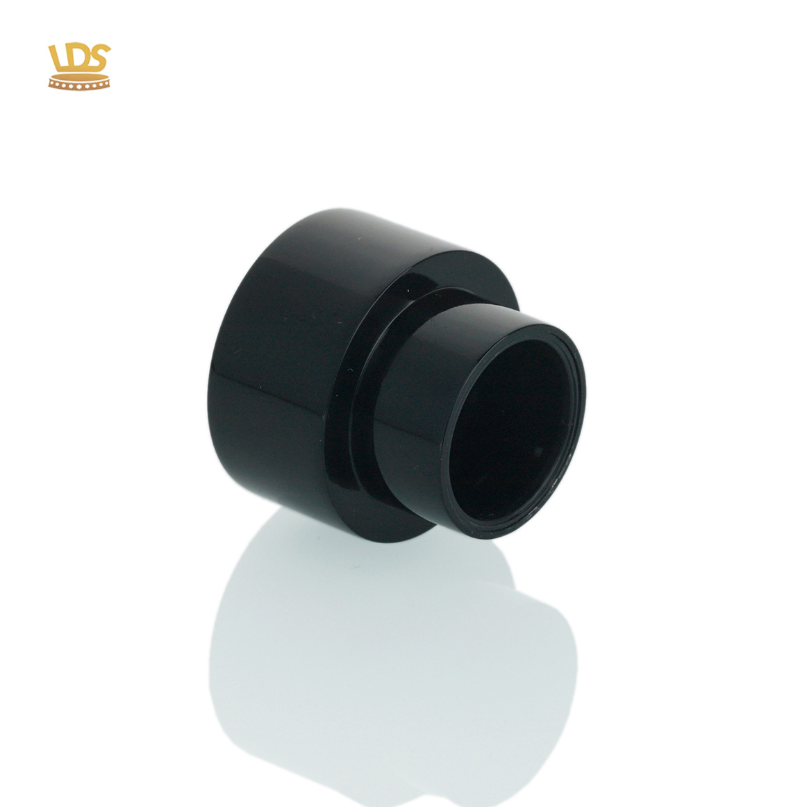 zamac perfume lid-glossy black pp liner-leaders