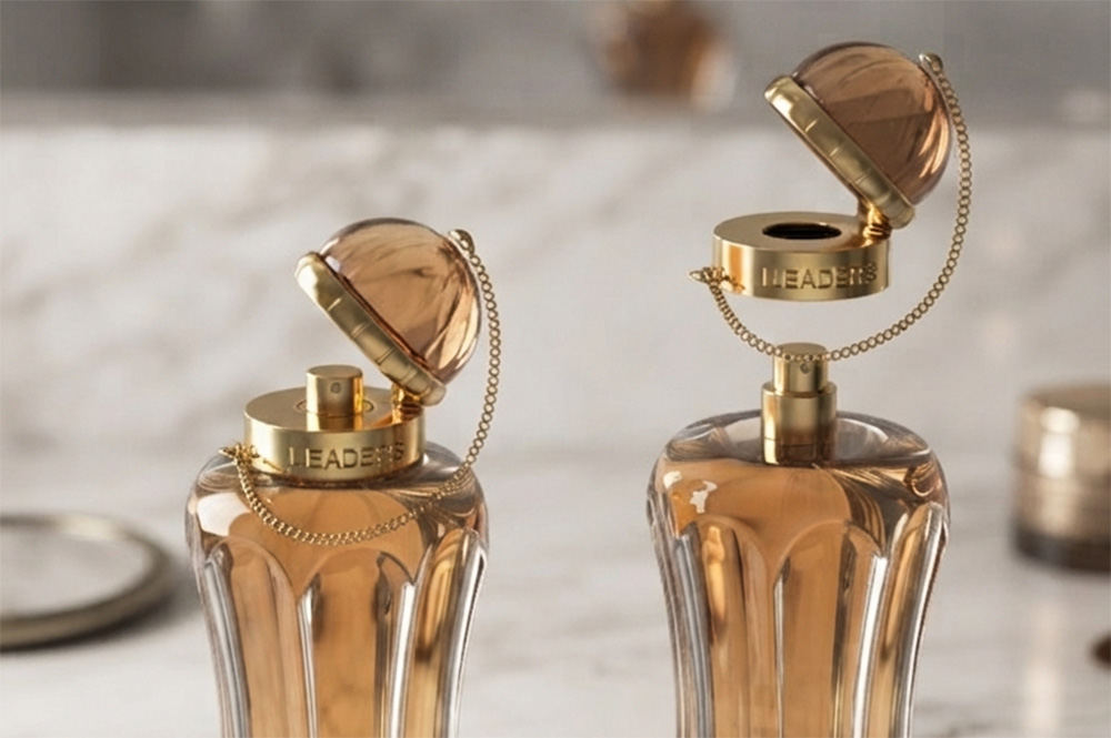 Magnetic zinc alloy perfume cap