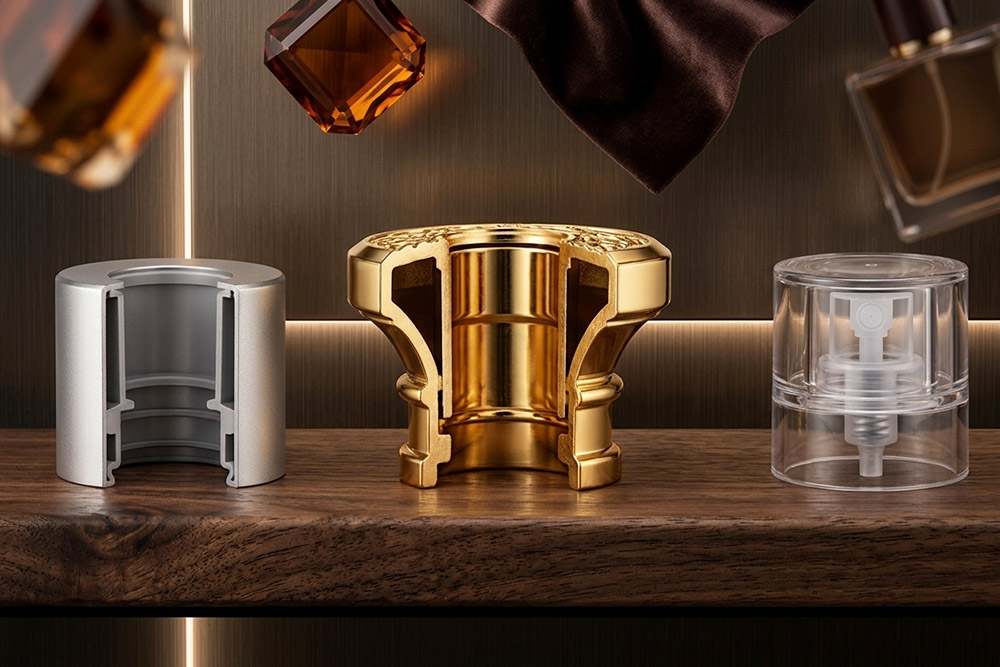 Cross Section Structure of Zamak and Plastic Perfume Caps - Leaders Packaging
